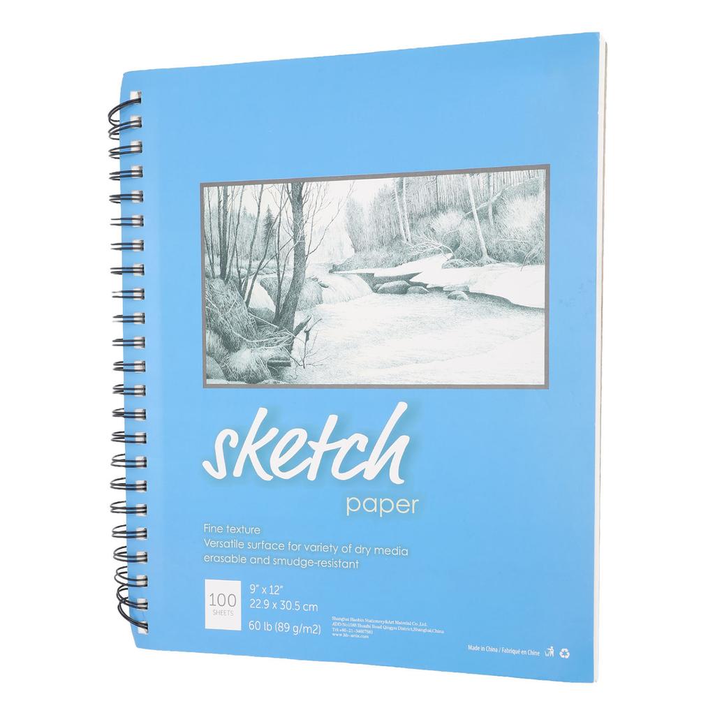 Sketch Book Spiral Bound Sketchbook Blank White Pages Art Sketchbook for Beginner Professional Blue