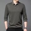Men's Casual Printed Pattern Long Sleeve Polo Shirt Korean Edition T-shirt Comfortable Versatile Top