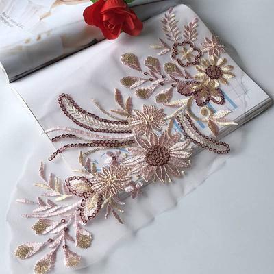 Clothing Embroidered Colorful Flower Appliques Sequin Sew Embroidery Patch Clothing Accessory
