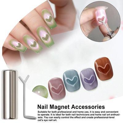 Heart Magnet For CatEye Gel Polish Heart CatEye Magnet For Nails DIY Manicure Kit With Y-Shaped Guide Sticks Manicure Tools