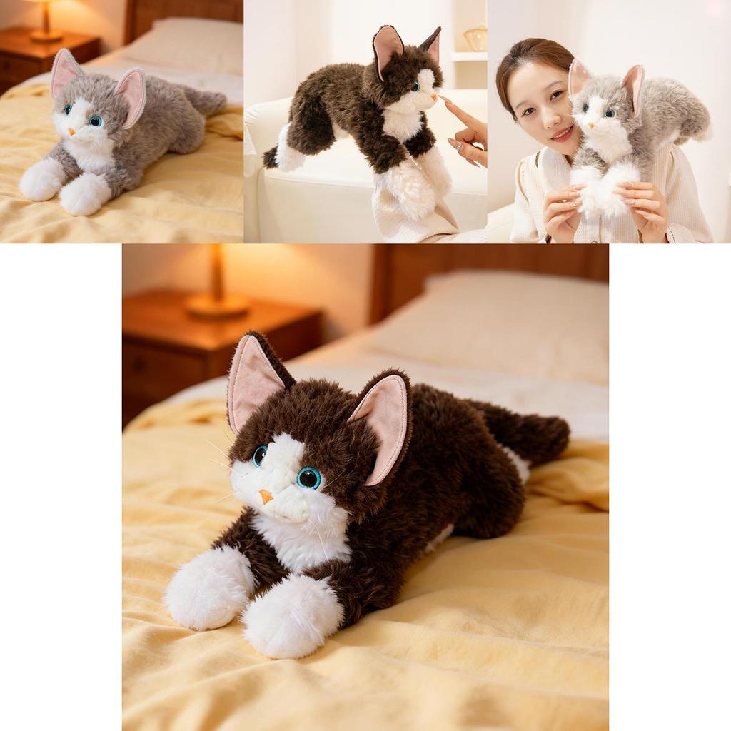 Plush Cat Figurine With Soft Short Plush For Home Decor And Gift Ideas