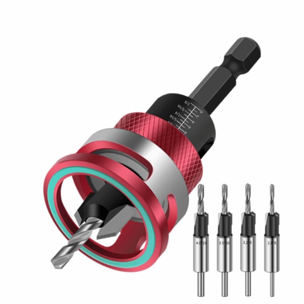 5pcs/box Smooth Drilling Countersink Drill Bit Two-Flute Drill Bit Hidden Screw Installation
