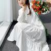 French First Love Long-sleeved Doll Collar White Long Dress 2026 Spring and Autumn Pure and Sweet Temperament Splicing Dress Women