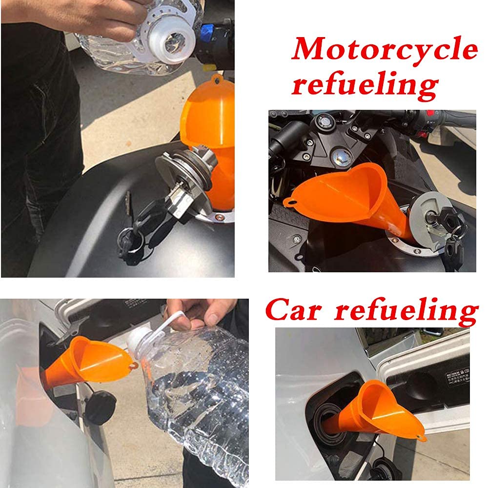 Annurssy Multi-Function Plastic Long Neck Oil Funnel - for All Automotive Oils Lubricants Engine Oils Water Diesel Fuel Kerosene and Other Liquids (4
