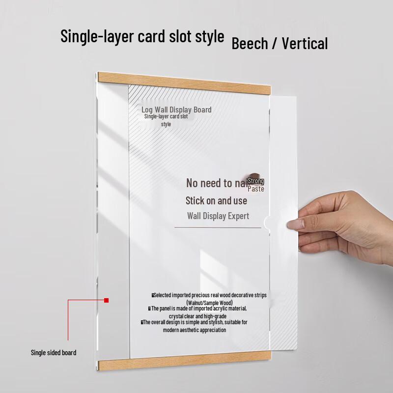 A4 Vertical Acrylic Display Sign with Beech Wood Base