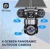 8MP Four-Lens Solar 4G Night Vision Outdoor Camera - Wireless, Remote Surveillance