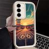 Handyhülle für Samsung Galaxy S26 S25 Ultra S24 FE America Route 66 Schale S23 Plus S22 + S21 S20 5G Weiches Silikon Funda