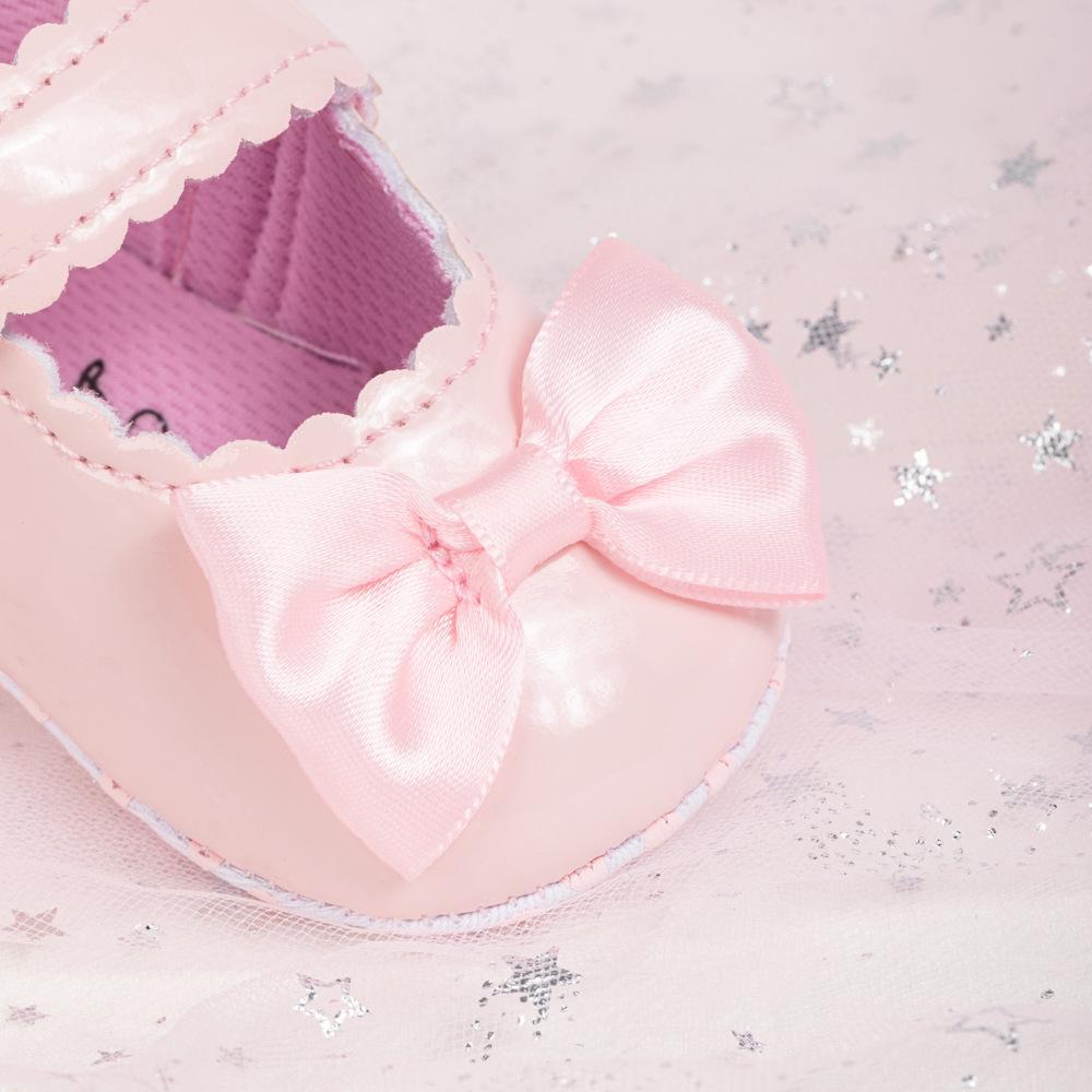 Reflective Baby Pre-Walking Shoes for 0-1 Year Olds - Bow Knot, Soft Sole, Non-Slip, Breathable.