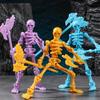1 Set Multi-Articulable Skull And Bone Puppet Decoration Action Figures Three-Dimensional Skull Model Assembly Toy Gift
