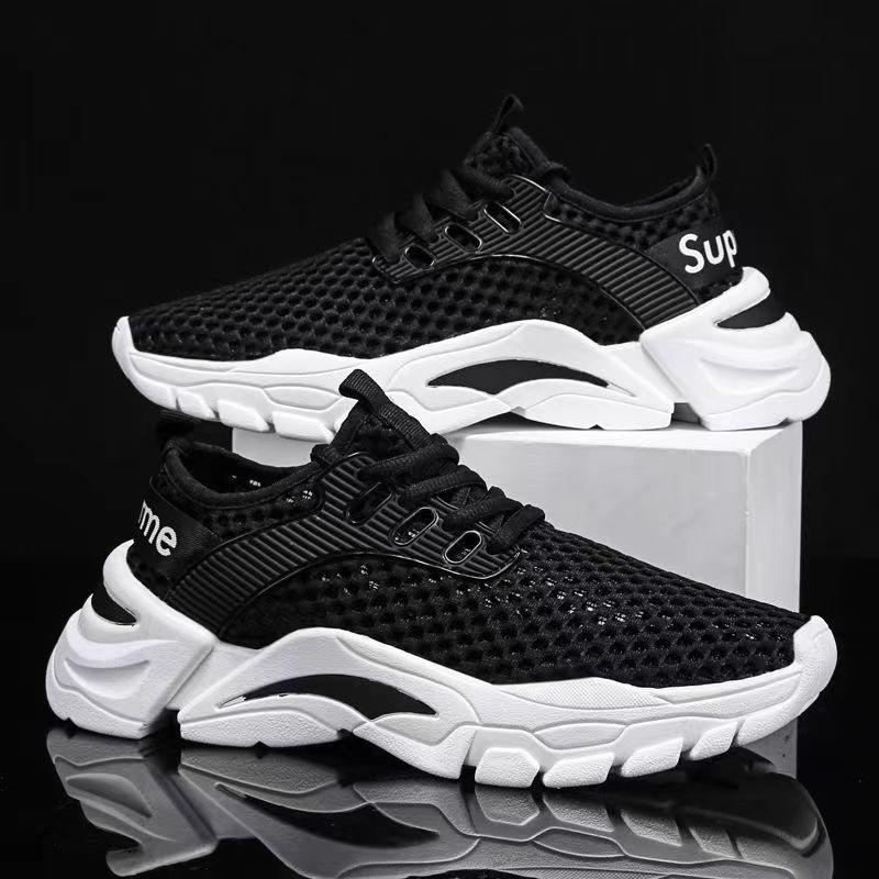 Herrenschuhe, Atmungsaktive Mesh-Schuhe, Herren Sport-Freizeitschuhe mit dicker Sohle, Vielseitige Herrenschuhe mit niedrigem Schaft