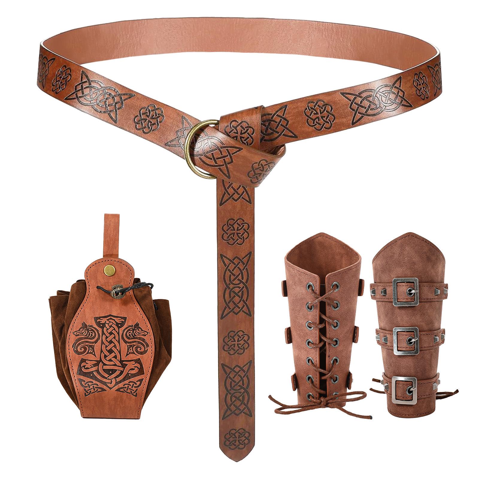 Viking Leather Wristband Pouch: Medieval Belt Coin Purse & Retro Arm Guard One Size