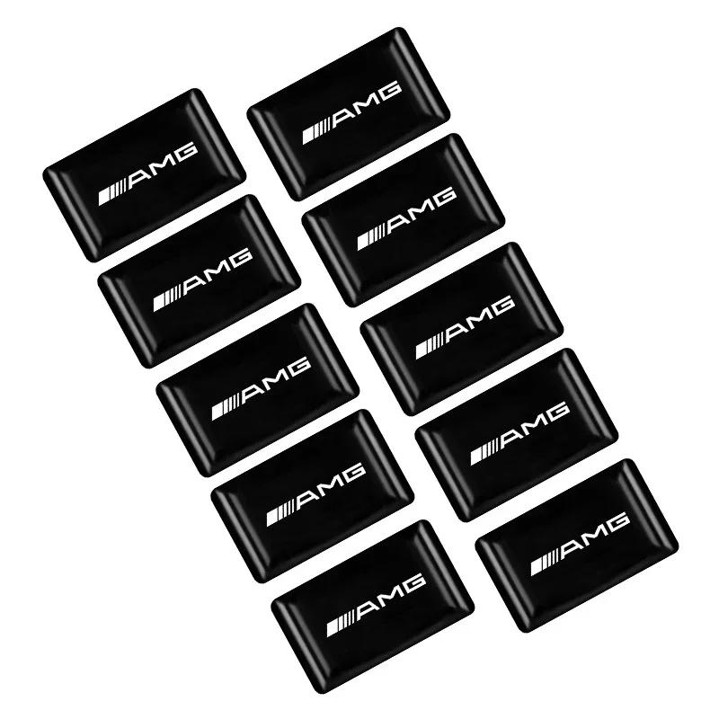 

C200 E200 New For Mercedes Benz 10pcs 3D Car Logo Stickers Steering Wheel Audio Dashboard Auto Accessories For Mercedes Benz AMG