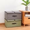 Stylish Cotton Linen Underwear Box Storage Container with Covers for Bedroom