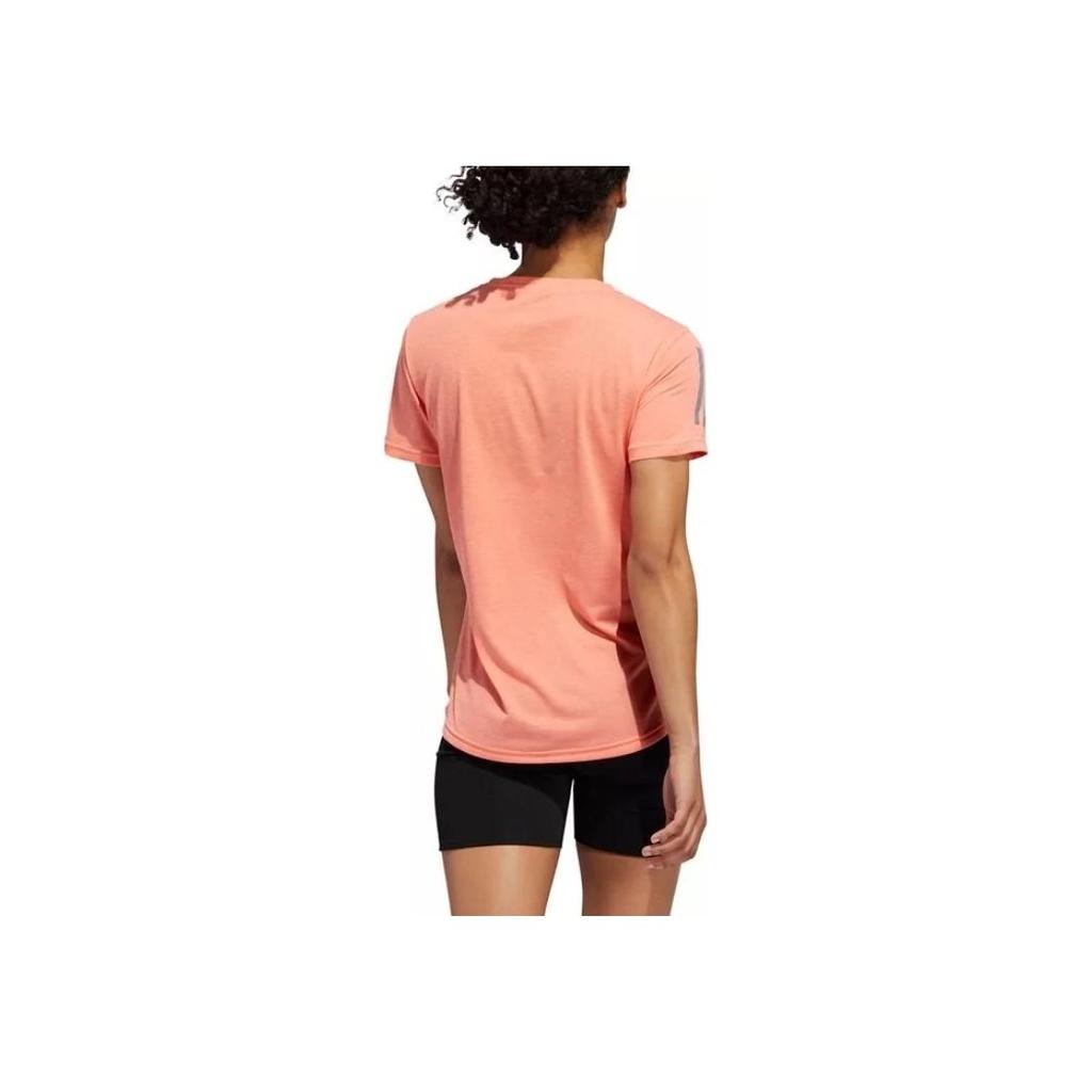 Adidas Own The Run Solid Color Comfortable Short Sleeve T-Shirt Women T-Shirts Pink DZ7250