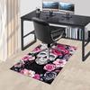 1PC Skull and Flowers Flannel Blanket Carpet Ultra Soft, Thick & Absorbent, Non Slip Machine Washable Mat for Entryway