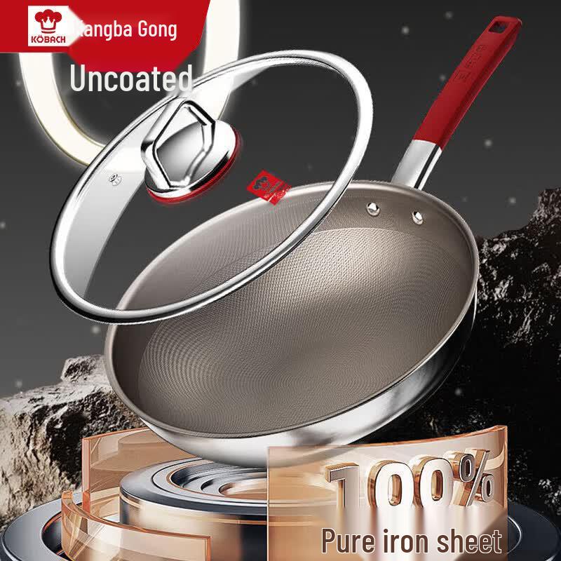 KOBACH 32cm Pure Titanium Coating-Free Non-stick Wok