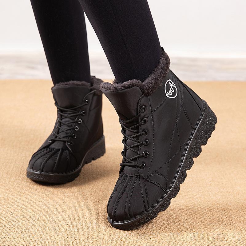 Bottines Femme à Lacets Et Zip Latéral - Talon épais 4,5 Cm - Semelle Antidérapante - Taille 5 à 9