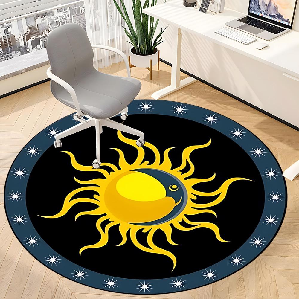 1pc Sun Moon Symbol Chair Carpet for Office, Soft and Durable Office Rug for Interior Decoration, Perfect for Office yy251227091