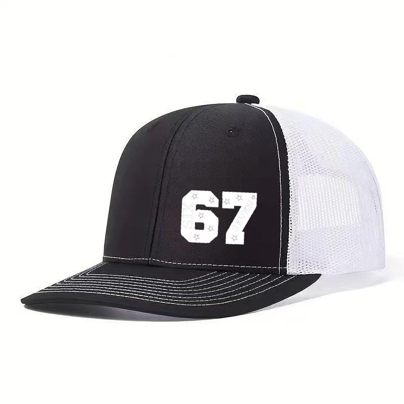 1PC Breathable Mesh Cap with 67 Star Fashion Logo, Perfect for Daily Travel Without Sweating