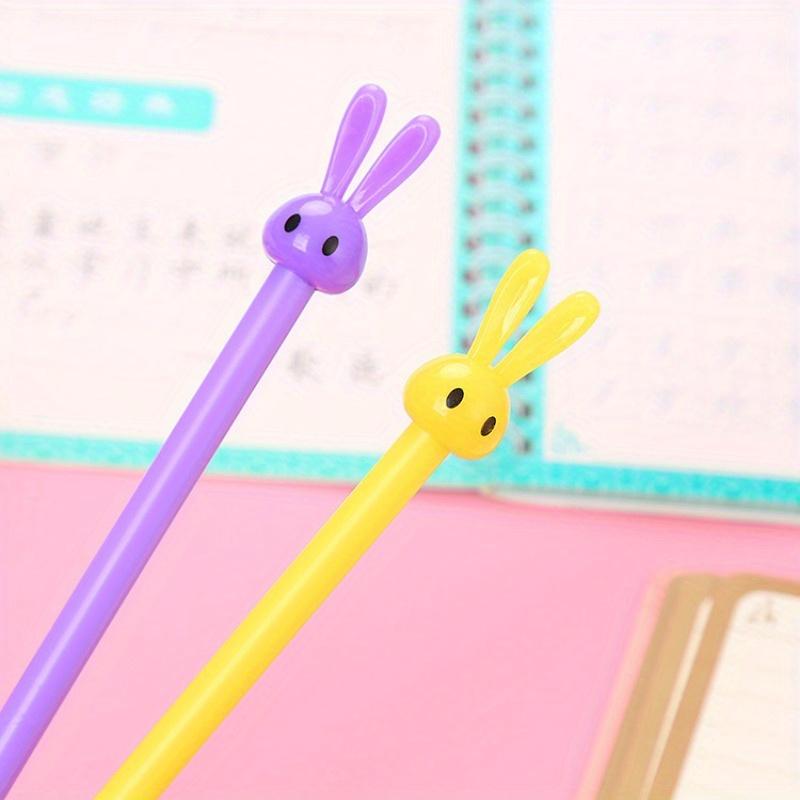 48pcs 0.5mm Cartoon Stationery Bunny Gel Pen Cute Long Ears Rabbit Signature Pen Creative Student Water Pen School Season