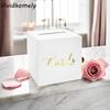 Creative White Black Wedding Card Box Blessing Elegant Voting Card Box Cardboard DIY Crafts Gift Card Box Anniversaries