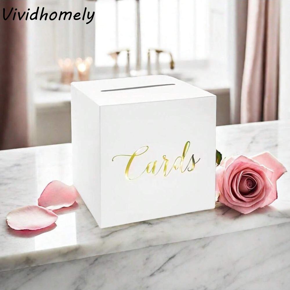 Creative White Black Wedding Card Box Blessing Elegant Voting Card Box Cardboard DIY Crafts Gift Card Box Anniversaries