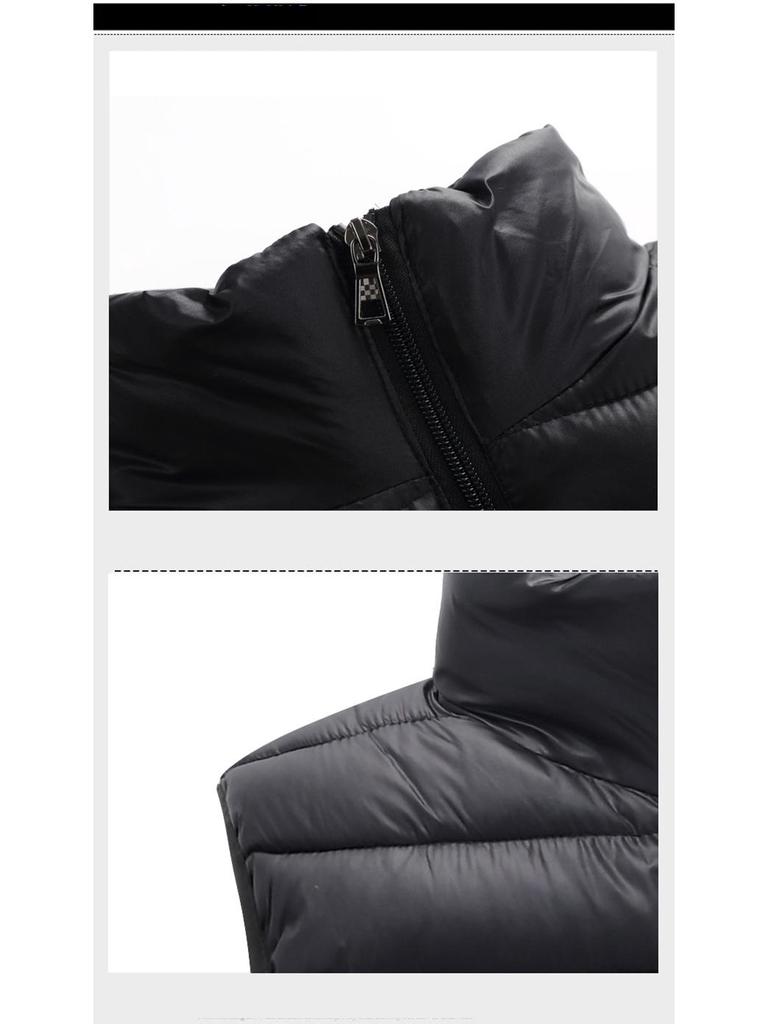 Unisex Slim Fit Hooded Down Cotton Vest - Autumn/Winter Style, Plus Size, Korean Design, Sleeveless Jacket for Men and Women