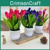 Potted Tulip Miniature Flower Simulated Potted Plant For Celebrations Home Prop