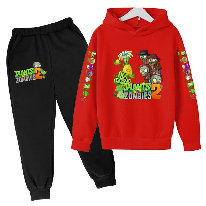 Kids Fall/Winter Hoodie Boy Girl Toddler Pullover 3-12Yrs Fashion Cartoon Game Print Clothes Casual Top+Pants 2P Sports Coat Set