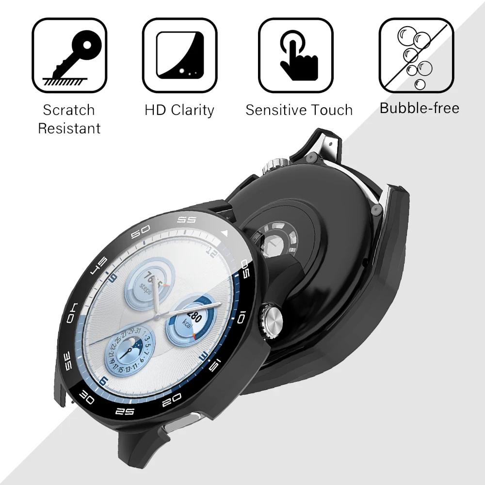 Skal för Huawei Watch GT 5/GT5 Pro 46mm Härdat glas Skärmskydd&Hård PC Skyddande Stötfångare Huawei GT5 Skydd Tillbehör
