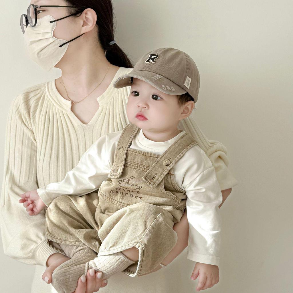 Frühling/Herbst Koreanische Baby-Baseballkappe - Entenschnabel, Mit Buchstaben, Sonnenschutz für Jungen & Mädchen
