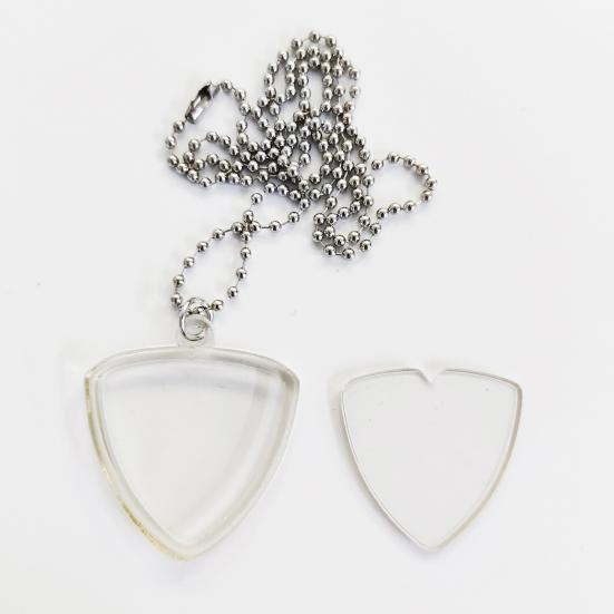 1/2/3Pcs Triangle Keychain Guitar Pick Holder Clear Case Heart Shaped