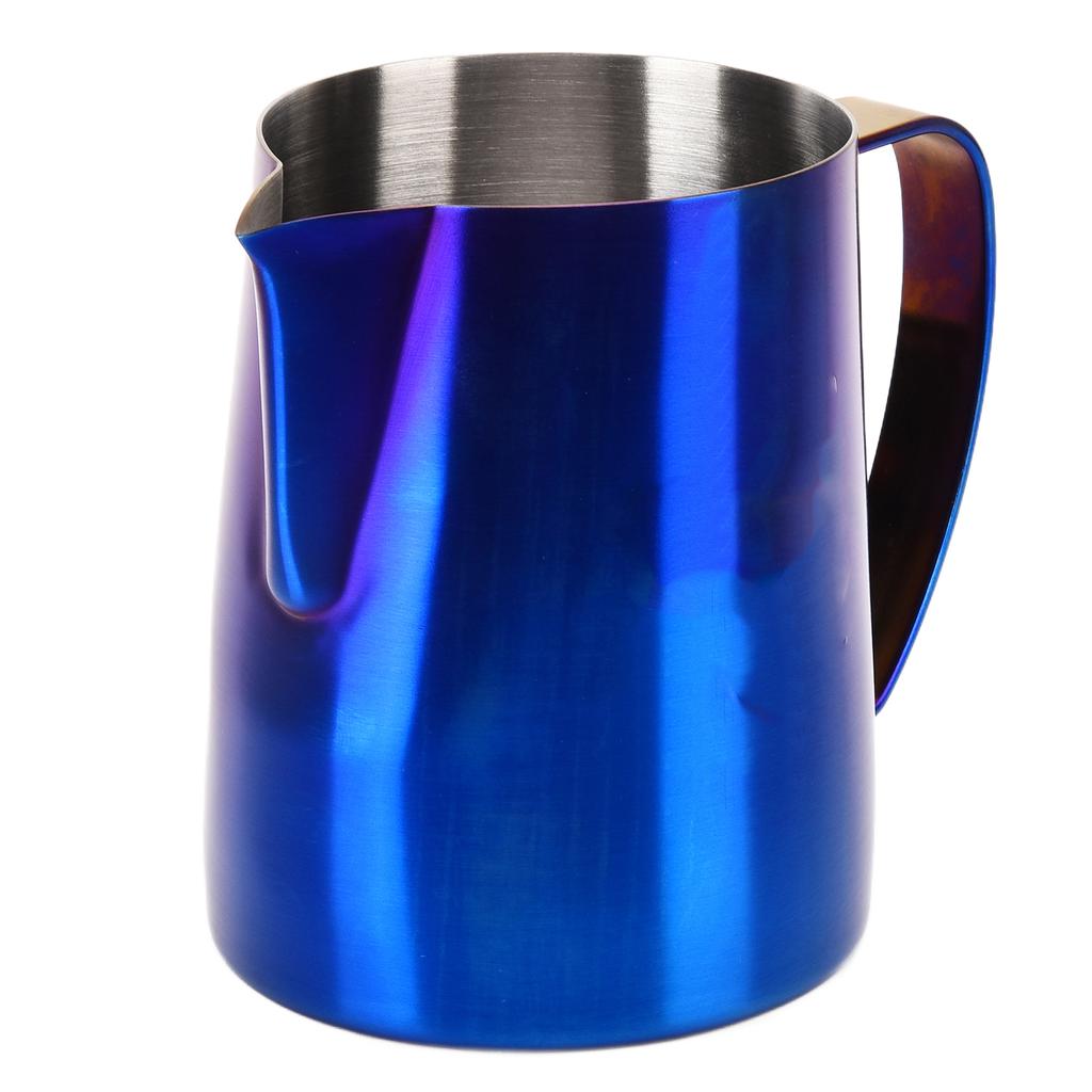 600ML Nádoba na pěnění mléka Matná Tmavě modrá 304 Nerezová ocel Válcová Džbánek Nádoba