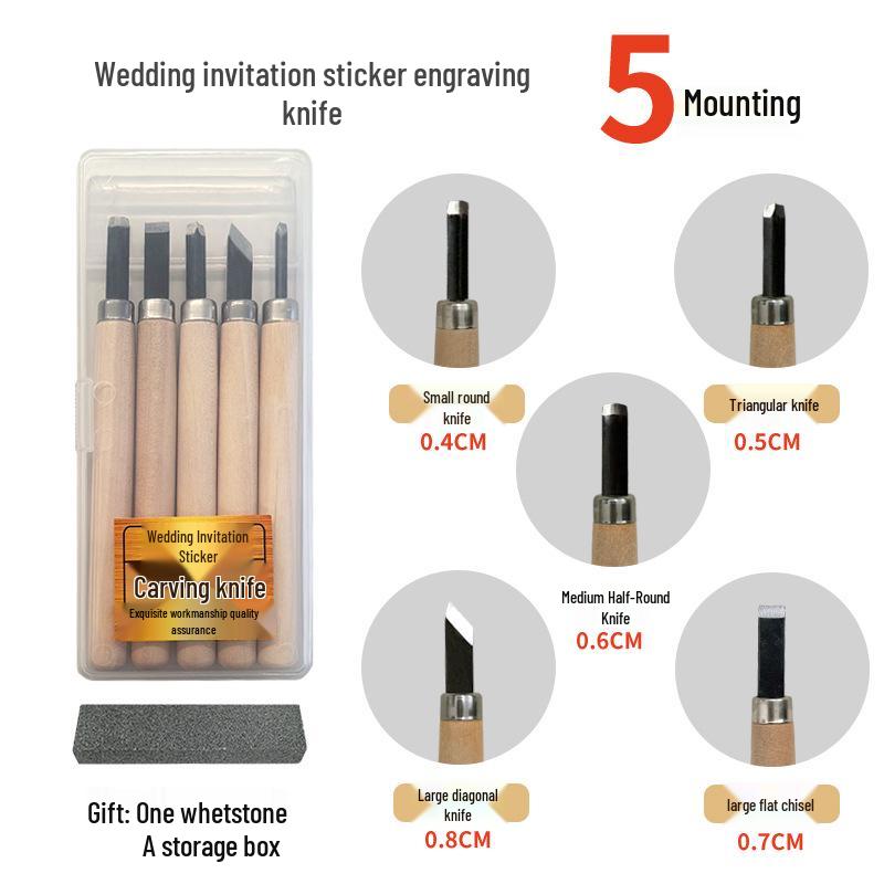 Wood Carving & Stamp Making Knife Set for Weddings