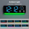 Creative Wall Lamp LED Wall Clock for Living Room with RGB Ambient Light Time Date Temperature Alarm Clock Synchronised Display