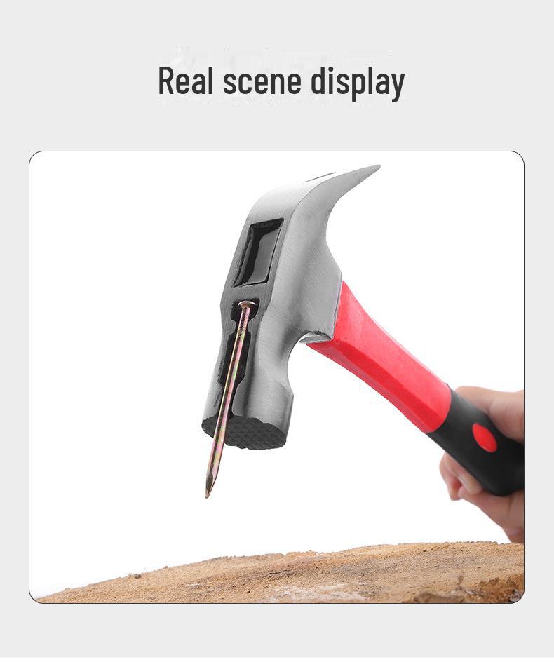 Green Forest Shockproof Fiberglass Claw Hammer - Heavy-Duty, Shock-Absorbing Universal Striking Tool.