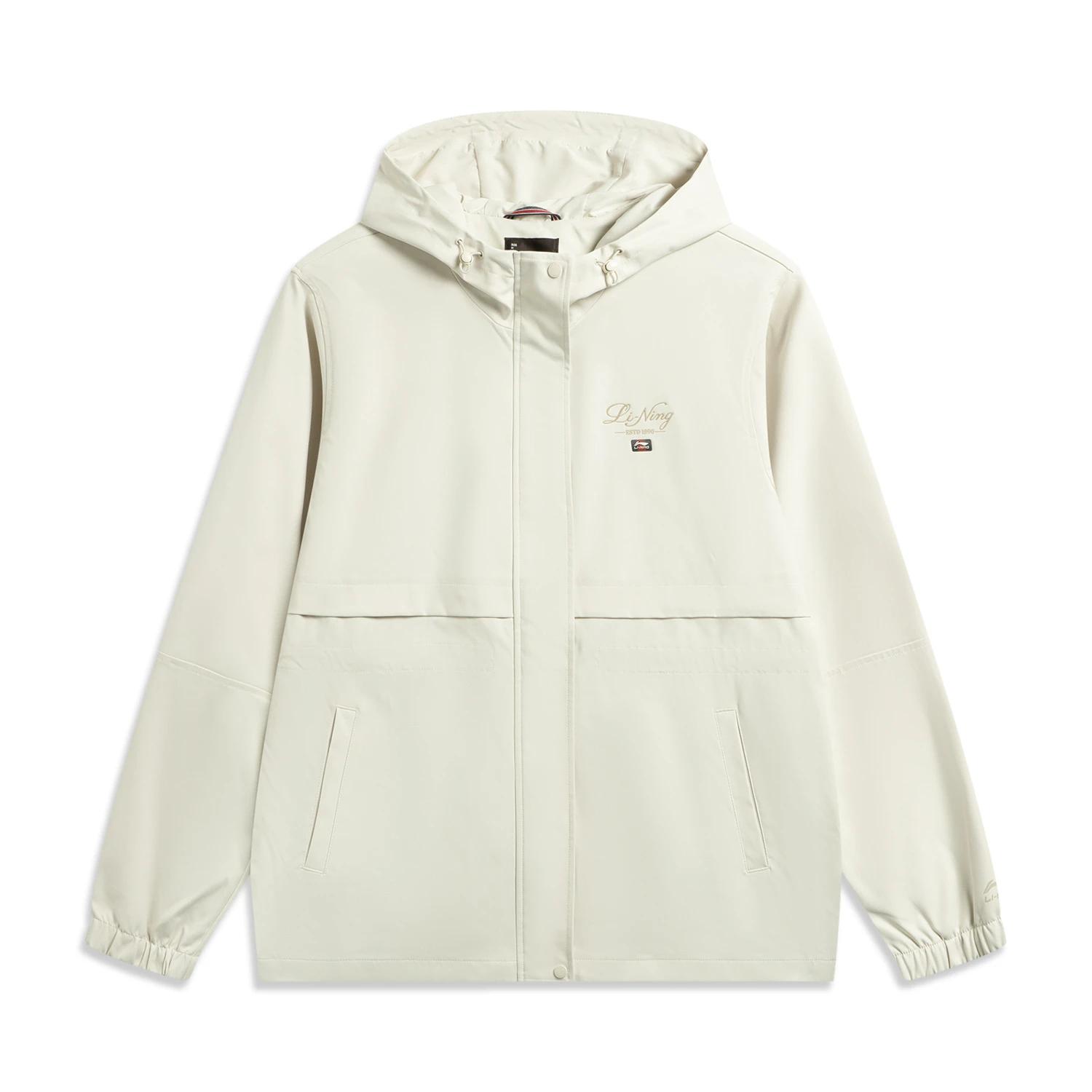 LI-NING Women s Trend Series Loose Fit Hooded Woven Jacket Light Beige AFDW428-1 L