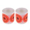 2 Rolls Paper Target Roll Florescent 2" Stickers