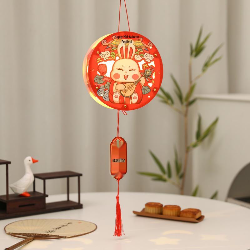 Children's DIY Luminous Rabbit & Flower Lantern Kit for Mid-Autumn Festival