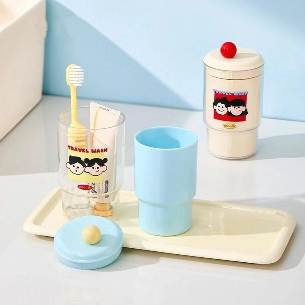 Portable Teeth Brushing Cup Built-In Toothbrush Toothbrush Storage Box Rinsing Cup  Business Trip