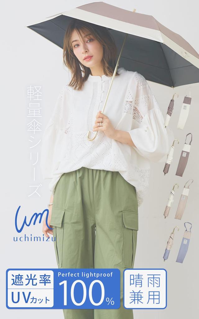 Macocca Uchimizu Folding Light UV 51cm Folding Umbrella for Sun and Mocha Color Umbrella, 100% Blocking, 100% Protection, 99.9% Near-Infrared