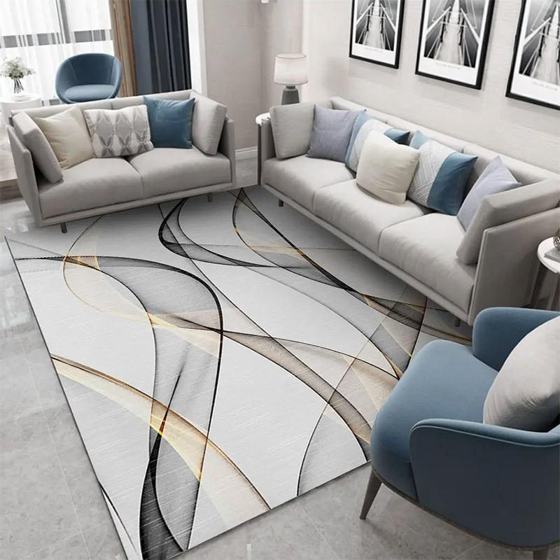 Advanced Gray Stripe Living Room Carpet Modern and Simple Nordic Carpet Bedside Carpet Home Bedroom Carpet