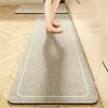 Nordic Diatom Mud Stain-Resistant Geometric Kitchen Mat Set, Easy-Clean, 2-Piece Strip Design.