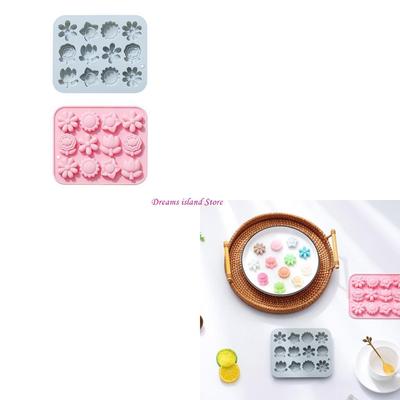 12 Cells Chocolate Mold Flower Chocolate Candy Moulds Baking Gadget Non-stick Silicone Material for Kitchen Baking HX6C