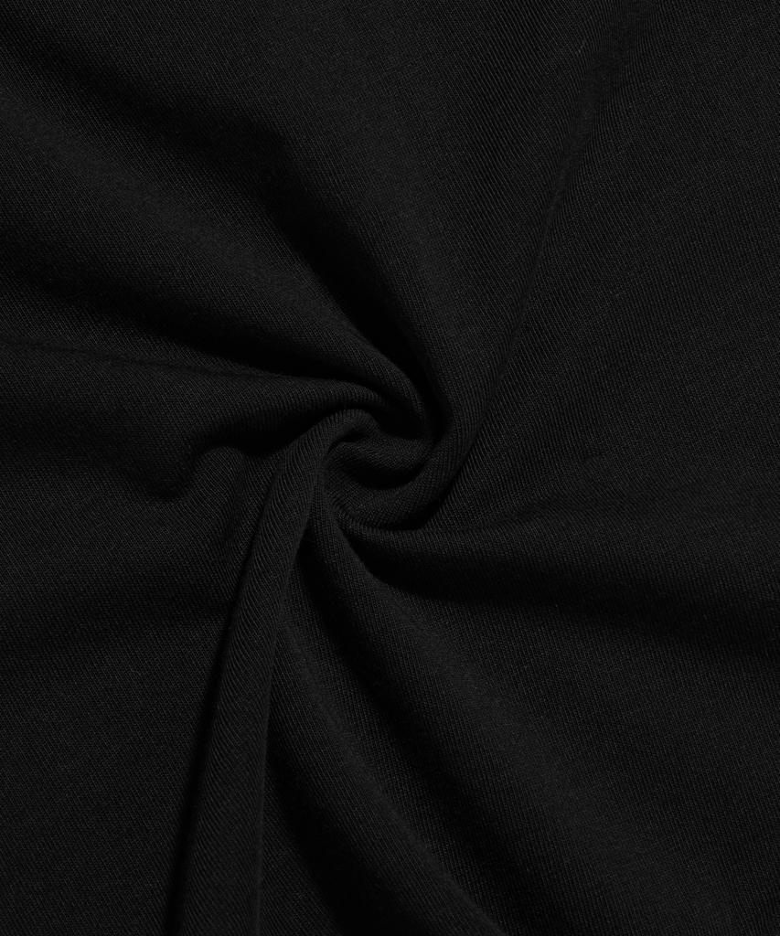 Ledeutoneido Vintage Cotton Short Sleeve Henley Tee Black
