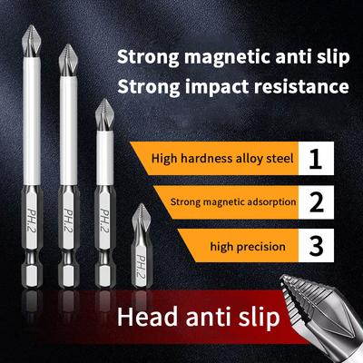6/7PCS Cross Screwdriver Bits Set - Strong Magnetic & Anti-Slip Tips for Electric Drills, CR-V Steel High Hardness