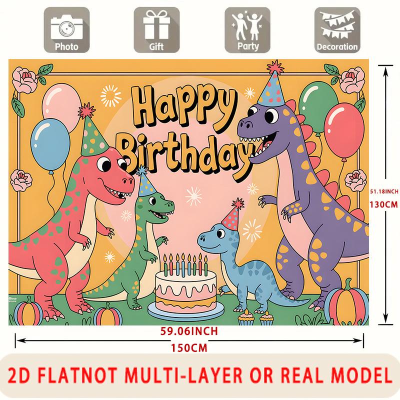 Party Backdrop Birthday Wedding Dinosaur Photo Booth Background Front Door Decor