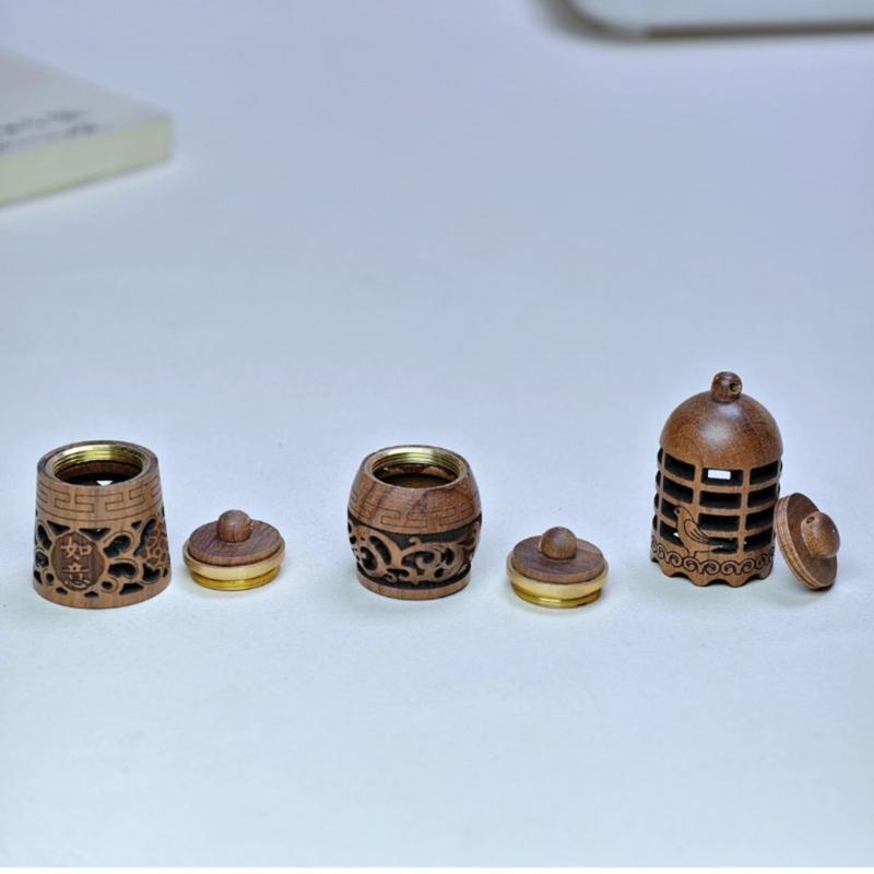 Dispenser di Fragranze in Legno Intagliato Per Oli Essenziali Incensi Sfera Diffusore Profumato Bottiglia Come Decorazione da Appendere per la Casa