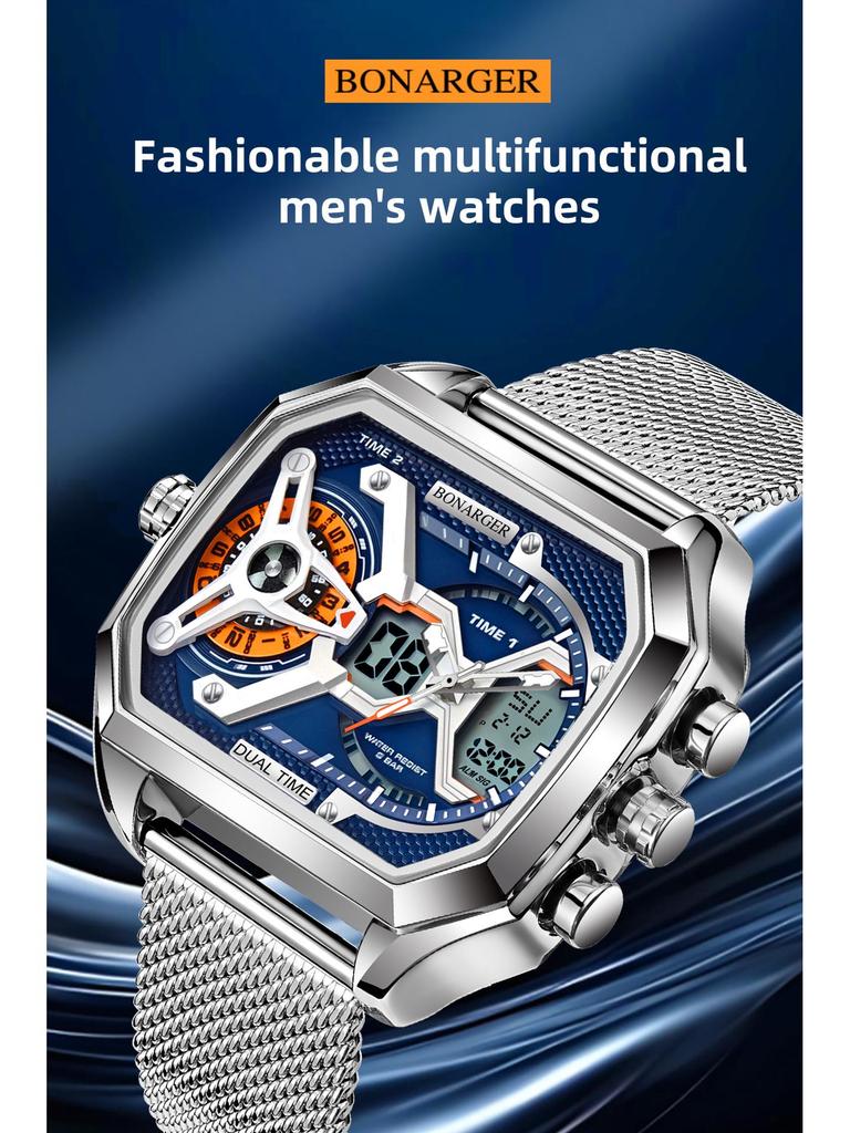 Grenzüberschreitende Herren Multifunktions-Wasserdichte Sportuhr - Europäischer & Amerikanischer Stil
