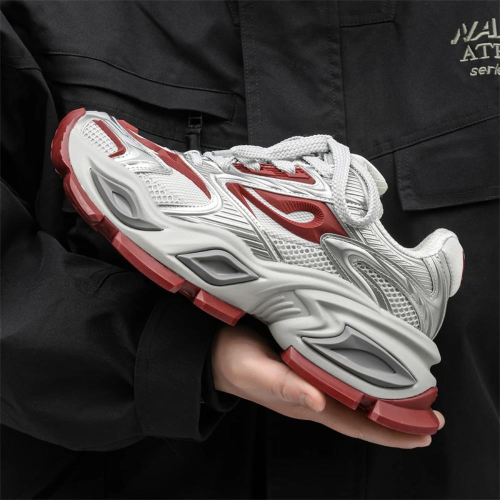 

2025Summer Breathable Comfortable Lightweight High Quality Thick Bottom Height Increasing Sports Versatile Couple Dad Shoes36-44 36 червоний